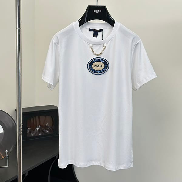 ★日本!!人気！ルイヴィトン LVパッチTシャツ 夏 半袖 パロディ 1AFPFZ vuf90687